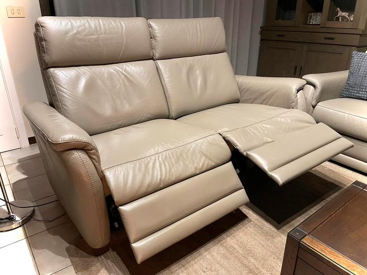 Leder salon - 2,5 zit met relaxen - goede staat, Maison & Meubles, Canapés | Salons, Utilisé, Cuir, Enlèvement