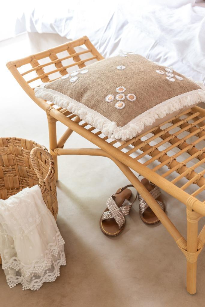 Zitbank Ana Rotan Naturel - NIEUW!, Huis en Inrichting, Zetels | Voetbanken en poefs, Zo goed als nieuw, Minder dan 50 cm, 100 tot 125 cm