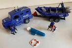 Playmobil 9396 Politieauto+kano + aanhanger en..., Ophalen of Verzenden, Zo goed als nieuw, Complete set