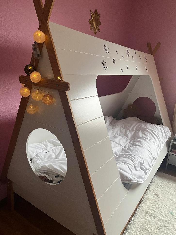 Tipi-bed voor kinderen, Kinderen en Baby's, Kinderkamer | Bedden, Gebruikt, 180 cm of meer, 85 tot 100 cm, Matras, Ophalen