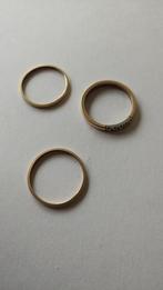 1 set gouden ringen met edelsteentjes Damens 6 gram 14Kr, Bijoux, Sacs & Beauté, Bagues, Enlèvement ou Envoi, Or, Comme neuf, Or