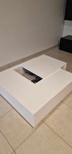 moderne strakke witte salontafel, Huis en Inrichting, Tafels | Salontafels, 50 tot 100 cm, Minder dan 50 cm, Kunststof, Gebruikt