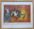 DANG LEBADANG / COMPOSITIE PAARDEN / KLEURLITHO / 41x47cm, Ophalen of Verzenden