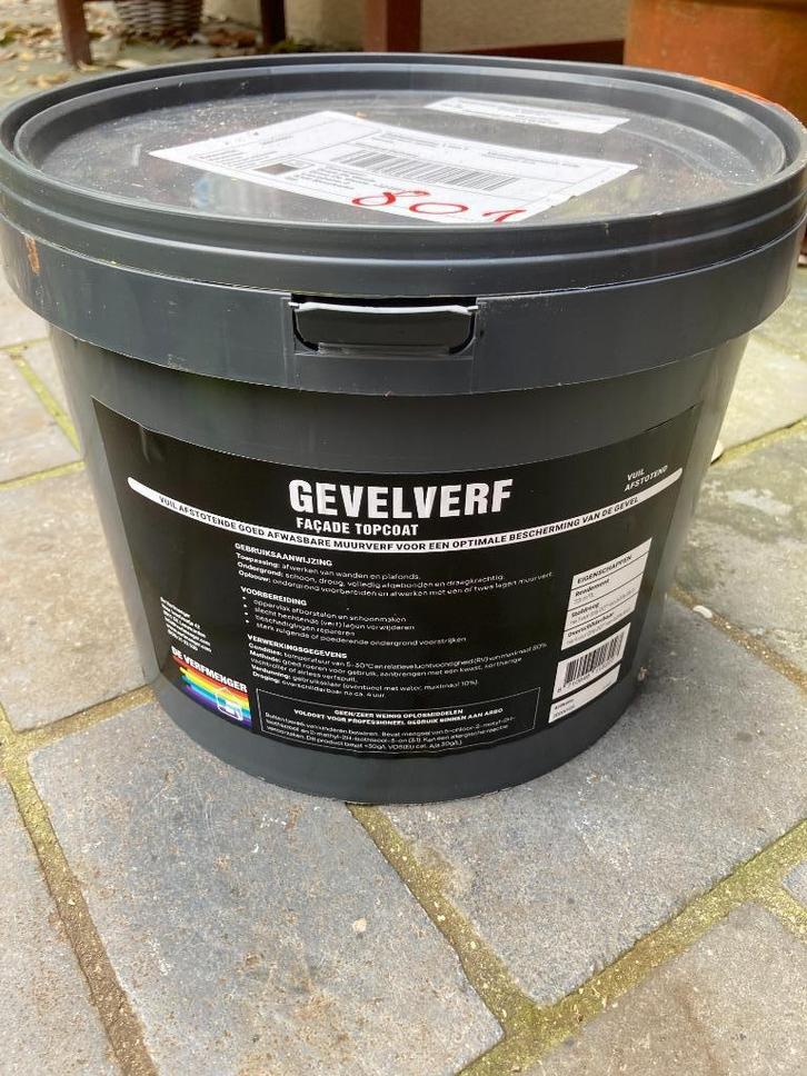 Gele gevelverf mat: 10 liter (Topcoat), Doe-het-zelf en Bouw, Verf, Beits en Lak, Nieuw, Verf, 10 tot 15 liter, Geel, Ophalen
