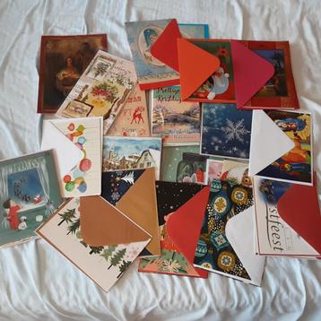 Set 50 mooie verschillende Kerstmis wenskaarten + enveloppen beschikbaar voor biedingen