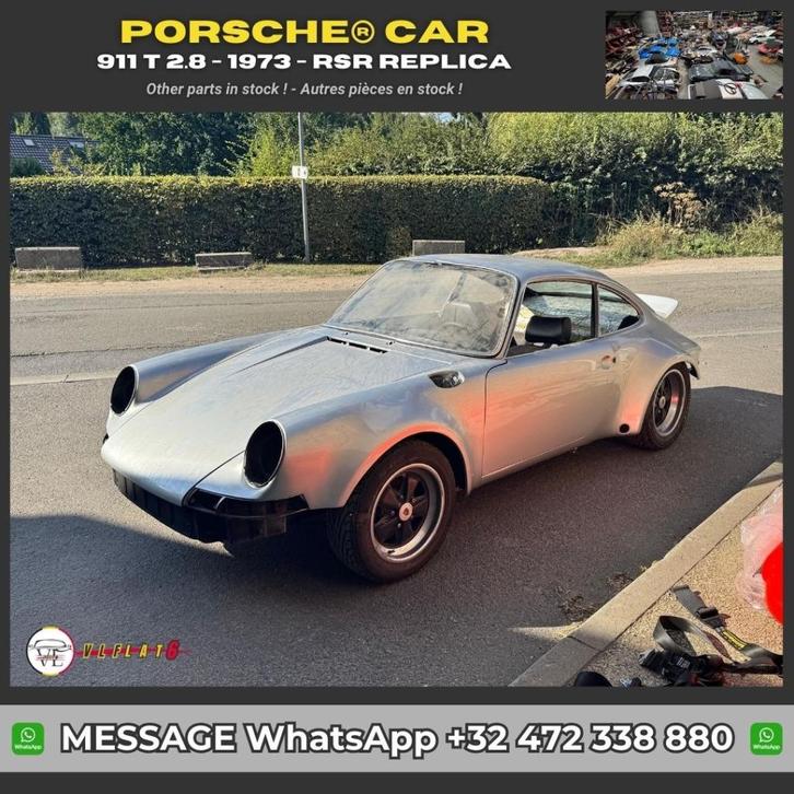 Porsche 911 T 2.8 1973 — RSR replica — Wordt geliquideerd, Auto's, Oldtimers, Particulier, Te koop, Porsche, Benzine, Coupé, 2 deurs