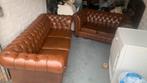 Chesterfield Leather 3 zitplaatsen en/of 2 stoelen, Gebruikt, Leer