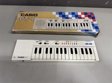 Casio pt-1 vintage mini keyboard met doos niet werkend, Musique & Instruments, Claviers, Enlèvement ou Envoi, Utilisé, Casio