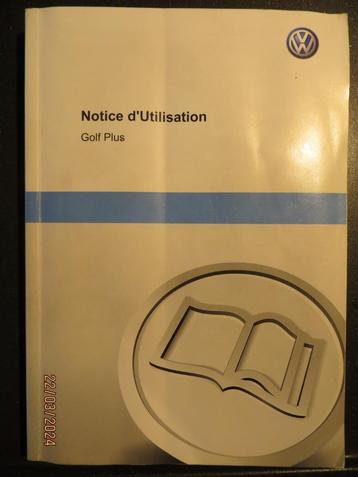 Notice d'utilisation VW Golf Plus 6 de 2012 et radio RCD 310