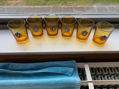 6 vintage whiskyglazen Per Aspera Ad Astra., Verzamelen, Glas en Drinkglazen, Ophalen