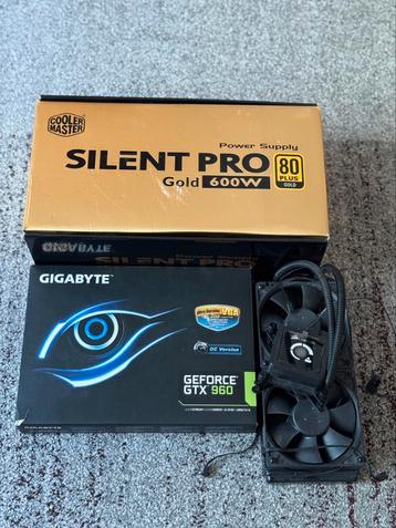Alimentaion, GTX960, water cooling Upgrade pour PC beschikbaar voor biedingen