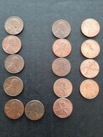 15 pièces UN CENT d'Amérique 1963-2014, Envoi, Monnaie en vrac, Amérique du Nord