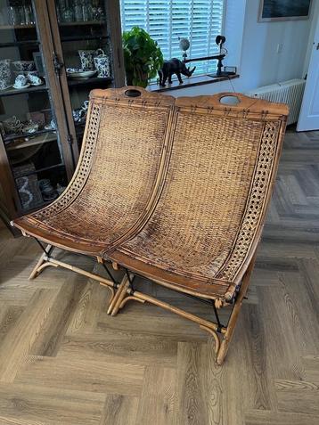 Zeer Fraaie Antieke Bamboe/Rotan Bank uit Bali jaar 1920 beschikbaar voor biedingen