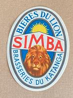 CONGO bier etiket SIMBA brasseries du Katanga, Ophalen of Verzenden, Zo goed als nieuw, Overige typen