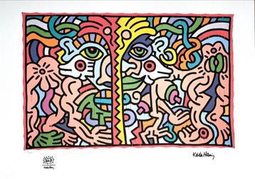 Prachtige Lithografie + certificaat • Keith Haring # /150 beschikbaar voor biedingen