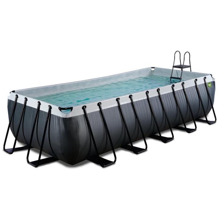 EXIT Black Leather zwembad incl zandfilterpomp en warmtepomp, Tuin en Terras, Zwembaden, Zo goed als nieuw, 120 cm of meer, 400 cm of meer