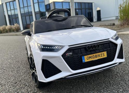 Kinder Auto Audi RS6 12v wit +RC / Leder / Rubberband NIEUW, Kinderen en Baby's, Speelgoed | Buiten | Accuvoertuigen, Nieuw, Ophalen of Verzenden