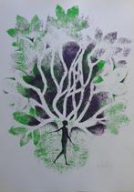 ANDRE GOEZU / DE ZWARTE PANTER / KLEURZEEFDRUK / 63x44cm SIG, Antiek en Kunst, Ophalen of Verzenden