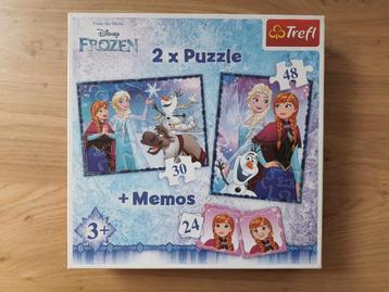 Frozen 2 x puzzel en memo beschikbaar voor biedingen