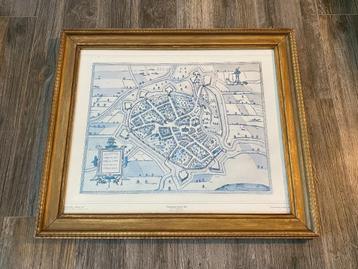 Oude kader met plattegrond Aalst 1588 beschikbaar voor biedingen