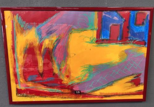 Willy Van Sompel - With the bed on the street, Antiek en Kunst, Kunst | Schilderijen | Abstract, Ophalen