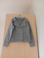Grijze blazer met afneembare kap maat 128, zeer goede staat, Kinderen en Baby's, Ophalen of Verzenden, Zo goed als nieuw, Meisje
