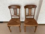 2 voleiken stoelen met mooie zitting. Als nieuw !, Huis en Inrichting, Stoelen, Ophalen, Zo goed als nieuw