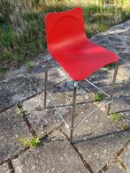 Tabouret de bar rouge, 1 tabouret, Avec repose-pieds, Synthétique, Enlèvement
