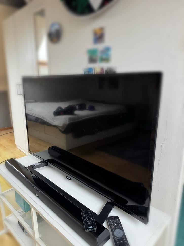 TV Philips (102 cm) + Barre de son + Chromecast + Meuble, Audio, Tv en Foto, Televisies, Zo goed als nieuw, LED, 100 cm of meer