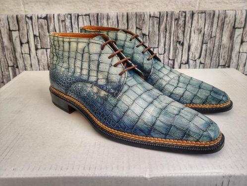 Giorgio blauwe croco schoenen voor heren - maat 42, Kleding | Heren, Schoenen, Zo goed als nieuw, Veterschoenen, Blauw, Verzenden