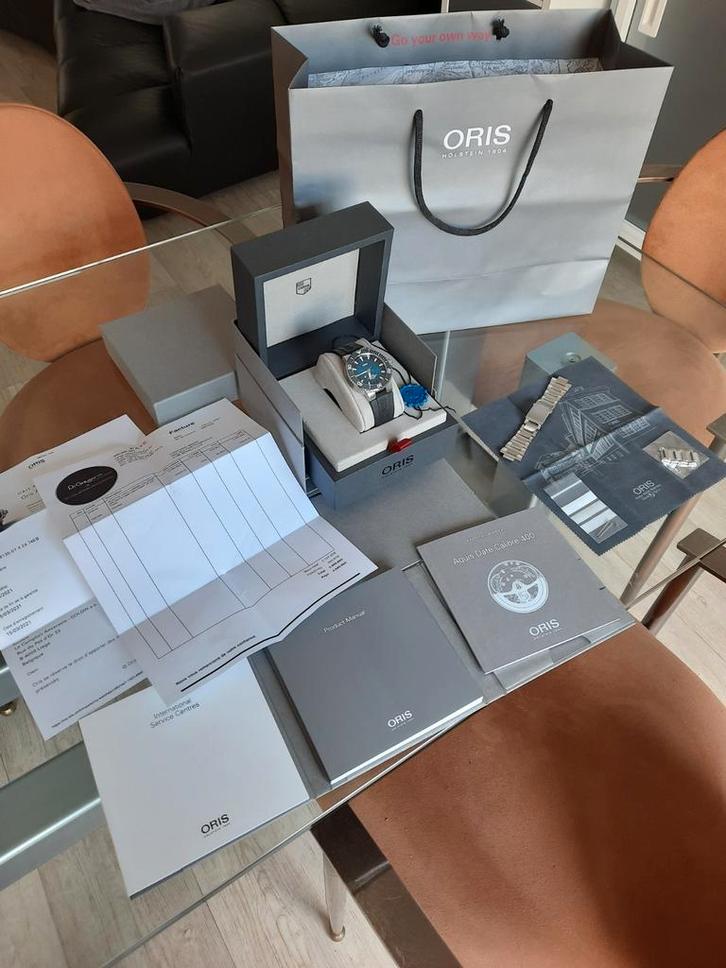 ORIS AQUIS 400, Handtassen en Accessoires, Horloges | Heren, Zo goed als nieuw, Staal, Staal, Ophalen of Verzenden