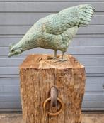 Grote kip gemaakt van brons kunstwerk tuinbeeld standbeeld, Comme neuf, Animal, Enlèvement ou Envoi, Métal