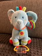 Knuffel olifant 23 cm met rammelaar en ringen van Nicotoy, Kinderen en Baby's, Speelgoed | Knuffels en Pluche, Ophalen of Verzenden