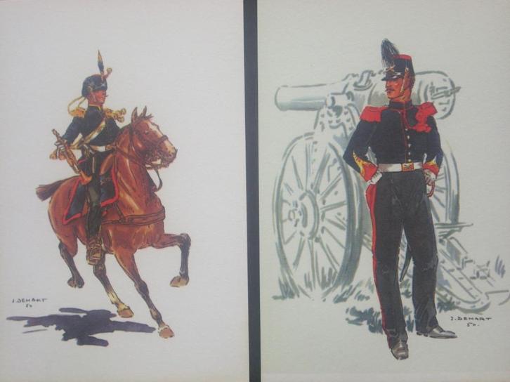 Artillerie belge pochette de 6 illustrations J. Demart 1950, Verzamelen, Militaria | Algemeen, Landmacht, Overige typen, Verzenden