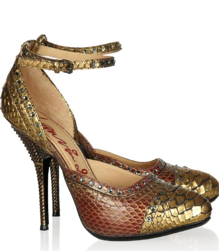 Stijlvolle Lanvin pumps in goudkleurige python, 37 NIEUW, Kleding | Dames, Schoenen, Nieuw, Pumps, Overige kleuren, Verzenden