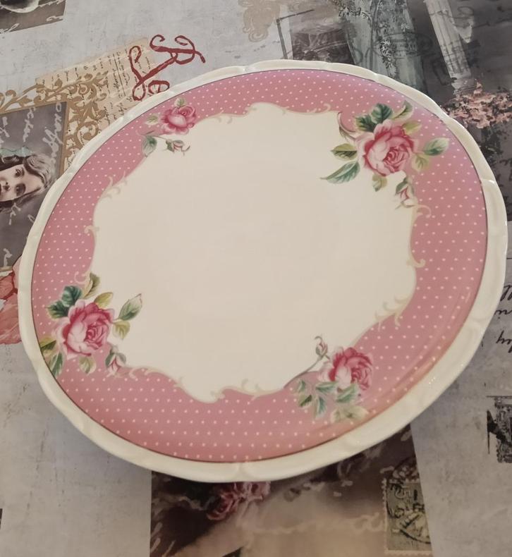 Zeer mooie en landelijke taartplateau, als nieuw., Huis en Inrichting, Keuken | Servies, Zo goed als nieuw, Schaal of Schalen