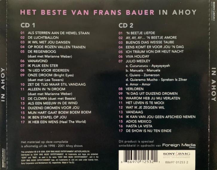2-CD-BOX *  Frans Bauer- Het Beste van ...In Anhoy, Cd's en Dvd's, Cd's | Nederlandstalig, Ophalen of Verzenden