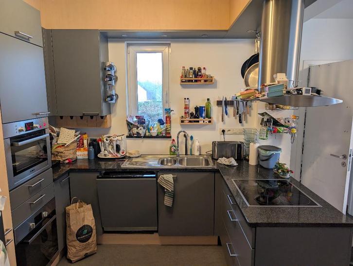 Volledige keuken te koop, Maison & Meubles, Cuisine | Cuisines complètes, Utilisé, Cuisine en U, Gris, Granit ou Pierre, Enlèvement