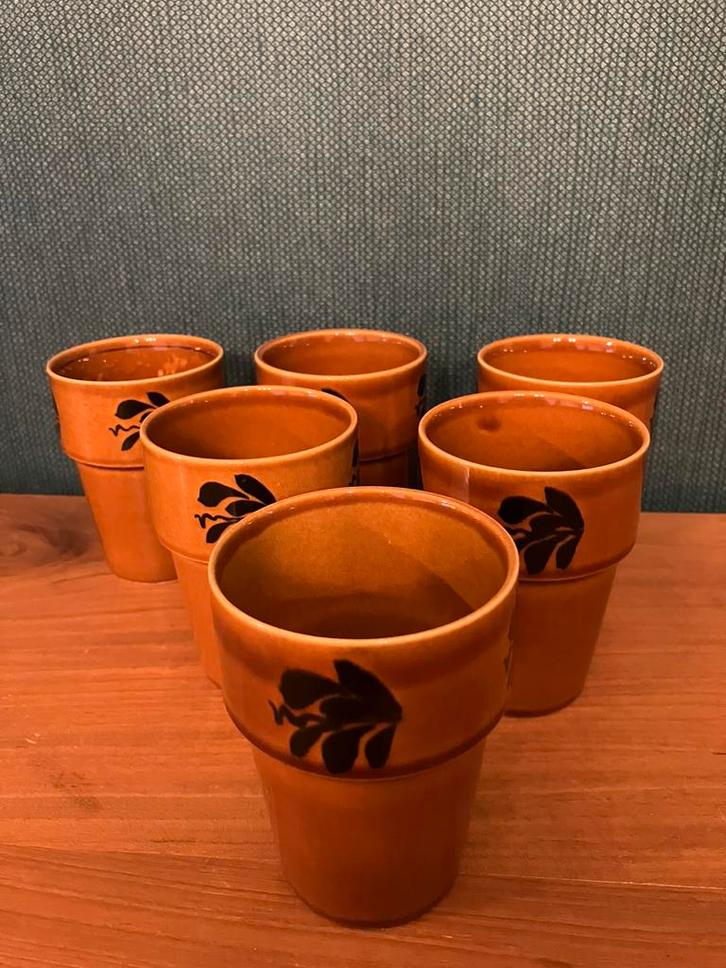 Boch set 6 drinkbekers Delta reeks, Antiek en Kunst, Antiek | Servies compleet, Ophalen of Verzenden