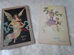 2 Vintage Postkaarten "Joyeux Noël en Gelukkig Nieuwjaar", Verzamelen, Postkaarten | Themakaarten, Feest(dag), Ongelopen, Ophalen of Verzenden