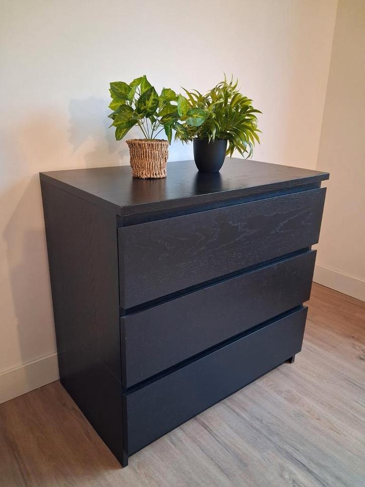 Zwarte Ladekast, Maison & Meubles, Armoires | Commodes, Utilisé, Moins de 100 cm, 50 à 100 cm, 25 à 50 cm, 3 ou 4 tiroirs, Enlèvement