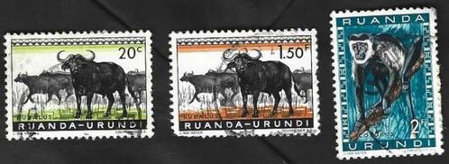 Postzegels Ruanda-Urundi  Beschermde dieren, Postzegels en Munten, Postzegels | Afrika, Gestempeld, Overige landen, Ophalen of Verzenden