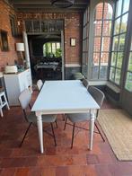 IKEA INGATORP Uitschuifbare tafel, wit, 155/215x87 cm, Huis en Inrichting, Ophalen, Zo goed als nieuw, Vier personen