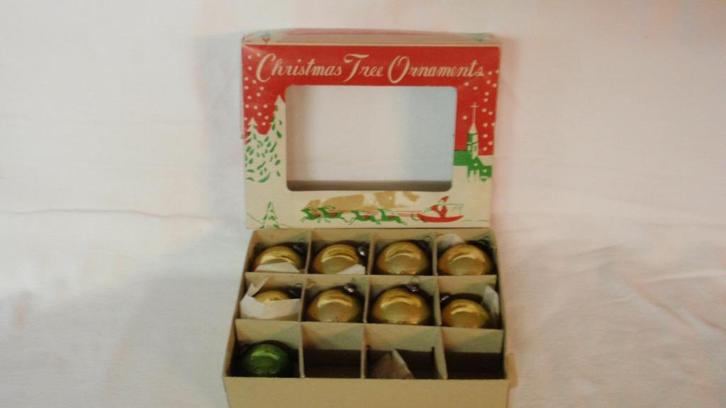 Lot oude glazen kerstballen voor vederboom Japan 1950, Diversen, Kerst, Gebruikt, Ophalen of Verzenden