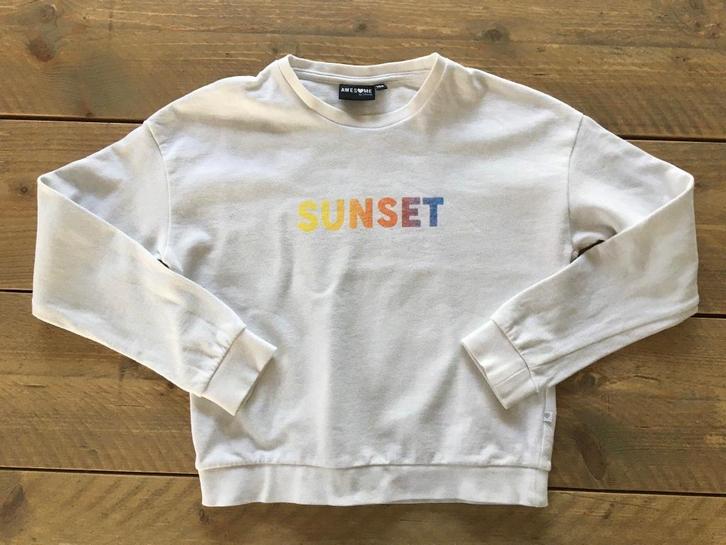 AWESOME / Someone, witte trui "sunset" maat 140 - 146, Kinderen en Baby's, Kinderkleding | Maat 140, Meisje, Trui of Vest, Ophalen of Verzenden