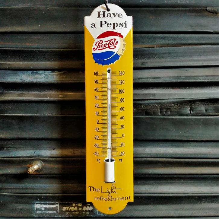 Emaille PEPSI Cola Thermometer Light Refreshment Reclamebord, Verzamelen, Merken en Reclamevoorwerpen, Reclamebord, Verzenden