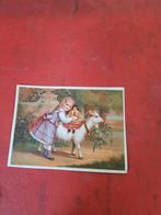 oude litho chromo ca 1900 kind met geit, Gebruikt, Ophalen of Verzenden, Voor 1940, Prent