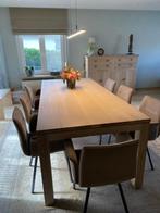 Eetkamer 100% massief Franse eik, Ophalen, Zo goed als nieuw, Modern met een vleugje klassiek, 6 tot 8 stoelen