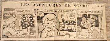 Oud stripknipsel: Les aventures de Scamp (1956) beschikbaar voor biedingen