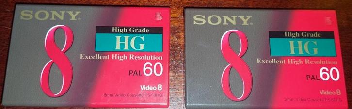 2 cassettes Sony Video8 Hi8 P5-60HG, scellées, TV, Hi-fi & Vidéo, Caméscopes analogiques, Caméra, Enlèvement ou Envoi